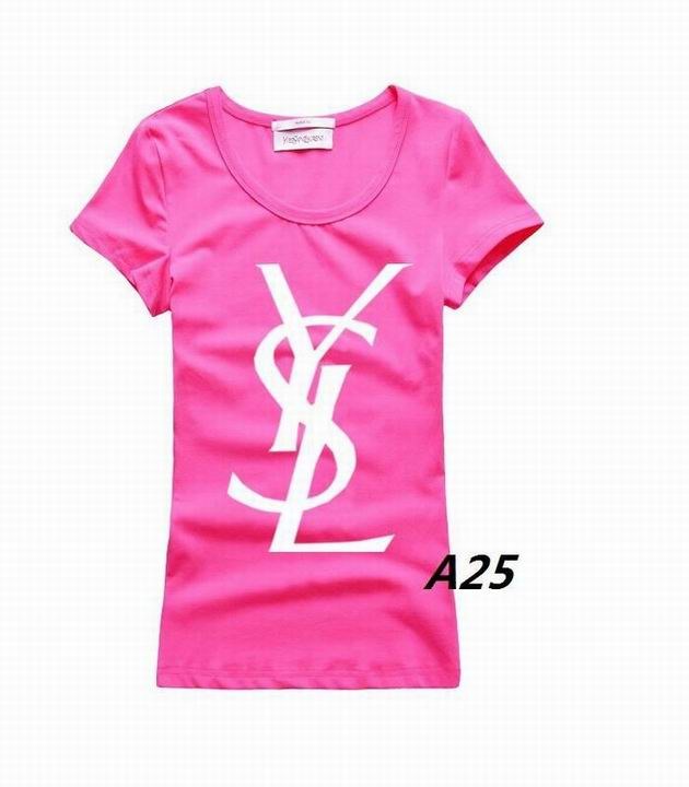 YSL short round collar T woman S-XL-225